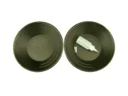 Lot of 2 Black Gold Pans w/ Bottle Snuffer-Panning Kit-Mining-Prospecting