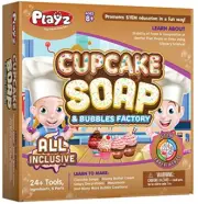 Playz Cupcake Soap & Bubbles Factory DIY Science Kit - Fun STEM Gift for Age 8+