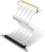 EZDIY-FAB PCIE Gen 4 16x Extreme Flexible, High Speed Riser Cable PCI Express 4.0 Port GPU Extension Card-Right Angle Connector, Supports RTX3090/3090ti/4080/4090 [7.87in/20cm]- White