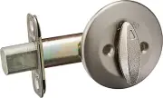 663 Deadbolt Unkeyed Deadbolt Lock, Satin Nickel round Interior Turn Piece for F