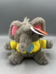 Giggle Scape Plush Grey And Yellow Elephant Plush NEW With Tags