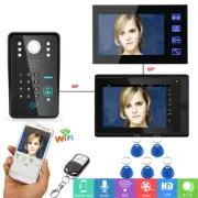 7"LCD Wired /Wireless Wifi Video Door Phone Doorbell Intercom System HD Camera