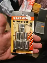 Vintage Black & Decker Build-a-Set 8 Fractional Sockets NOS # 99415