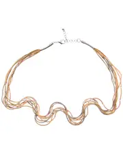 Juvell 18K Tri-Tone Plated Flexible Spaghetti Necklace