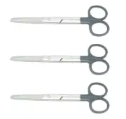 3 Premium Dressing Dissecting/Operating Scissors Black 5.5" Straight Sharp/Blunt