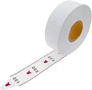White Take A Number Tickets Two-Digit Turn-O-Matic Queue Roll 2000 Tickets/Roll 20 Groups Number from 00-99 (3-Digit Ticket roll)