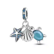 925 Sterling Silver Turtle Seashell Beads Fit 925 Bracelets DIY Jewelry