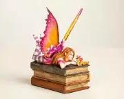 Artist Amy Brown Lovely Book Club Fae Faery Fairy Bookworm 7" Statue Figurine
