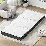 STARRY EUCALYPT Folding Mattress Tri-fold Sofa Lounge Mat Pad 190 x 79 x 10cm, 3-Fold Portable Foldable Mattress Floor Bed for Home Office Camping and Travel, Mesh Cover, Black