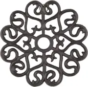 , Cast Iron Trivet for Hot Dishes, Pots, and Pans, Metal Trivet, Victorian Desig