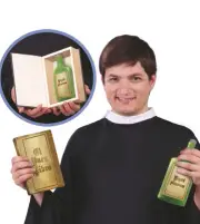 Book With Hidden Drinks Bottle Vicars Bible Pope Cardinal Fancy Dress Good Book
