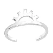 TJS 925 Sterling Silver Toe Ring Rising Sun Evil Eye Adjustable Jewellery
