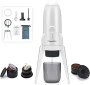 RECAFIMIL Portable Espresso Machine, 3 in 1 Electric Camping Coffee Maker, Self-Heating with USB-C, Compatible with NS/DG Capsules and Ground Coffee for Home Travel (White)