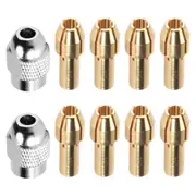 10Pcs Brass Collet for Dremel,Replacement 4485 Quick Change Rotary Drill Nut Tool Set 0.8/1.2/1.5/1.8/ 2.0/2.4/3.0/3.2mm yellow
