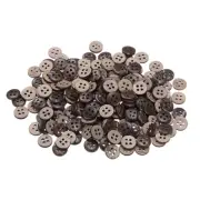200pcs Sewing Button 10mm 4 Holes Wooden Round Craft Buttons, Brown
