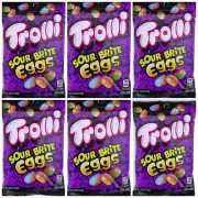 Trolli Sour Brite Eggs Gummi Candy 4 oz Bag (PACK OF 6)