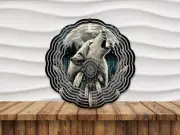 8" Howling Wolf Wind Spinner