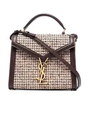 Saint Laurent Cassandra Mini Top Handle Bag in Tweed Pied de Poule