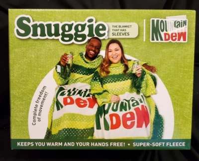 Snuggie Mt. Dew Wearable Super Soft Fleece Blanket With Sleeves