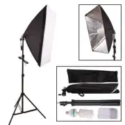 Studio Photography Softbox 150w Continuous Lighting Stand Kit w/ Carrying Bag