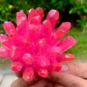 284G New Find pink PhantomQuartz Crystal Cluster MineralSpecimen