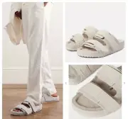 NEW with Box Org.$475 Birkenstock × Tekla Uji Suede Sandals Powder EU40