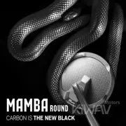 Bar end mirrors round matt black real carbon fiber Mamba direct bolt-on 16mm