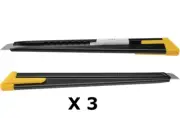 3 x OLFA 9mm Multi-Purpose Cutter Knife, Carpet, Stanley Knife Snap Off Blade