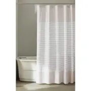 Calvin Klein Modern Stripe Shower Curtain in Open Medium Beige at Nordstrom One Size