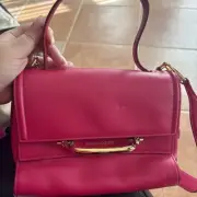 AUTH ALEXANDER MCQUEEN THE STORY Pink and red leather bag