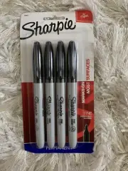 Sharpie Fine Point Permanent Markers, Black - 4 Count