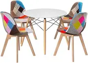 Artiss 5 Pcs Dining Table and Chair Set, Kitchen Tables & Chairs Setting Desk Nursing Reading Seating Home Living Room Restaurant Cafe Indoor Furniture, MDF Tabletop + 4X 47cm Height Seat