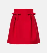 [Valentino] Valentino Crepe Couture bow-detail miniskirt AU 14 red