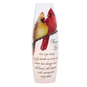 Stony Creek Cardinals Those we Love Sympathy Lighted Vase 11.75" Memorial NIB