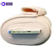 Quilt Batting Roll Natural Cotton With Stabilizing Scrim Binder Craft Art 96"x9y