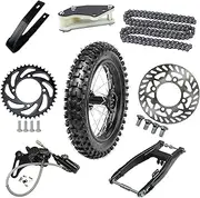 YC Yier 14" Rear Wheel Swing Arm Kit 90/100-14 Tire and Rim Brake Assembly for Pit Dirt Bike 110cc 125cc 140cc 150cc 160cc SSR Apollo Taotao Coolster