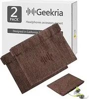 Geekria 2 Pack Sports Earbuds Pouch, Fitness Earbuds Protective Case, in-Ear Headphones Travel Bag Compatible with Anker SoundBuds Sport, EP-B13, Jabra Wave, Stealth (Brown)