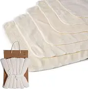 6-Pack Organic Bamboo Baby Wash Cloths - Ultra Soft Baby Face Washer, Newborn Bath Essential, Gentle Towel for Sensitive Skin - Super Absorbent Baby Washcloth for Everyday Use (White) - by Zoe Sage