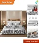 Indulge in Breathable Grey Silk Satin Sheets King - Hypoallergenic Bedding