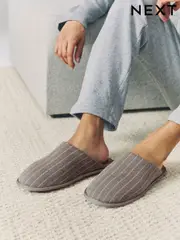 Brown Stripe Mule Slippers (AV2827) | $33