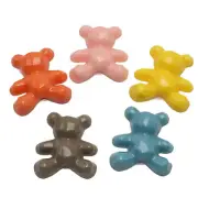 20 Pcs Mixed Opaque Color Resin Cute Cartoon Bear Flatback Cabachons 1.3" Charms