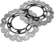 Motorcycle Front Brake Disc Rotors Disks Compatible with Yamaha YZF R6 2005-2015 Floating Gold Black 1 Pair(Black)