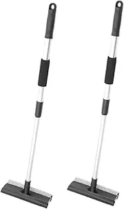 VILLFUL Stainless Steel Telescopic Handle Window Brush Double Sided for Car Shower Home