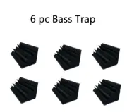 6 pcs Acoustic Foam Bass Trap Soundproof Corner Wall Studio Home 10x5x5 Black