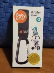 Baby Uma Stroller Hooks for Hanging Bags and Shopping - Black, 2 Pack
