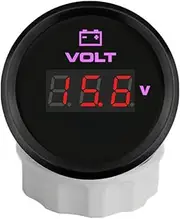 ELING 52mm Digital Voltmeter 8-32V Volt Gauge with 8 Colors Backlight Universal for Car Motorcycle