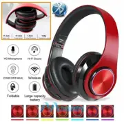 LED Wireless Bluetooth 5.0 Headphones Foldable Noise Cancelling Headset w/ Mic
