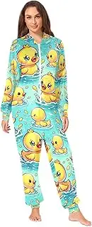 [Joisal] Scary Clown Onesie Pajamas with Zipper Mens Onesies Adult, Couples Pajamas Small