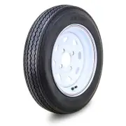 WANDA Trailer Tire Assembly 4.80-12 6-Ply White Spoke Rim 4 Lug on 4"