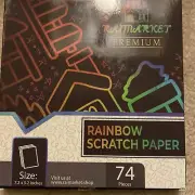 Rainbow Premium scratch paper 74 Pieces Size 7.2/5.2 Inches